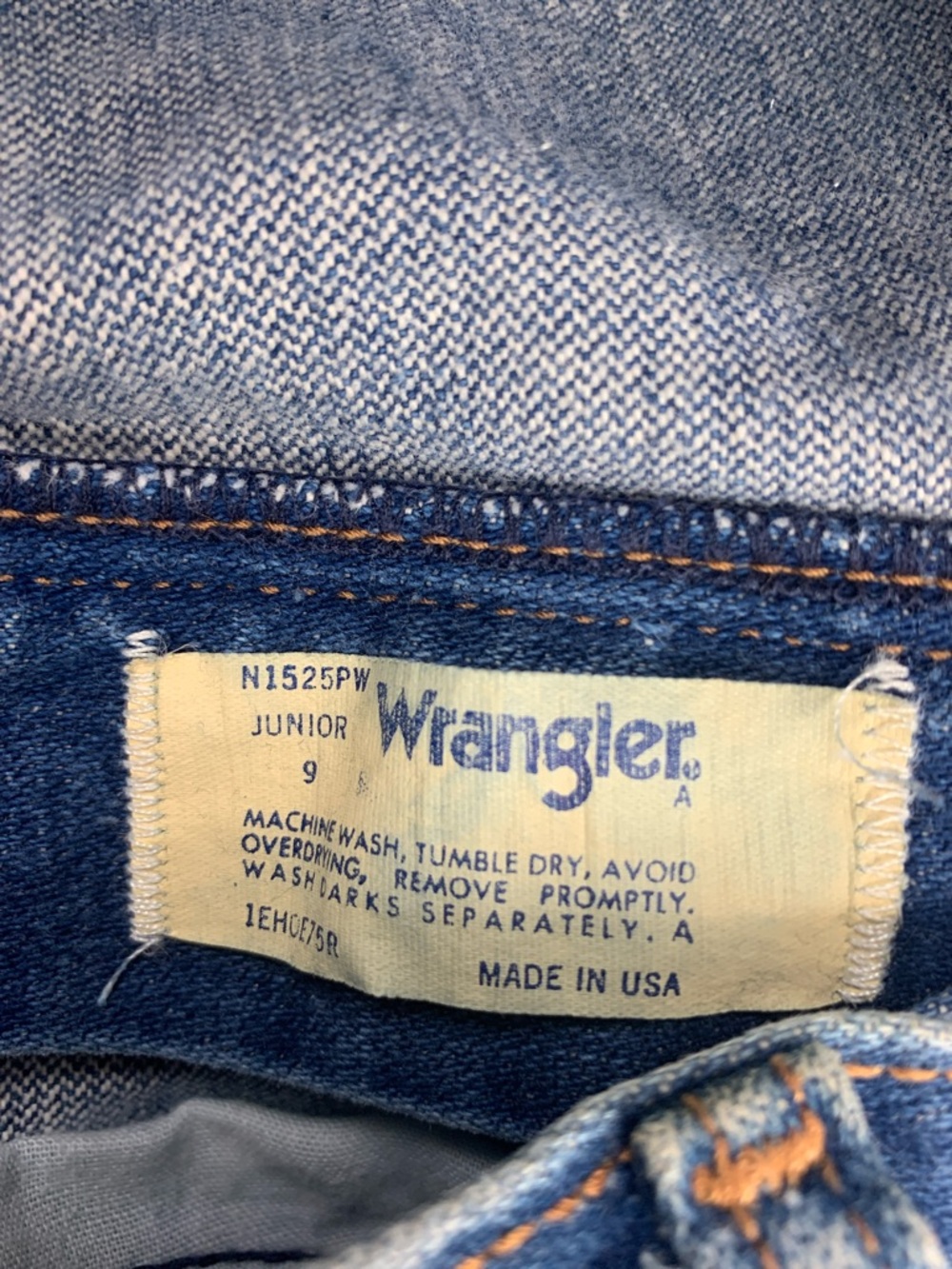 Vintage Wrangler Women's Dark Blue straight Jeans Size Vtg 9 junior tall Rare - Picture 9 of 16